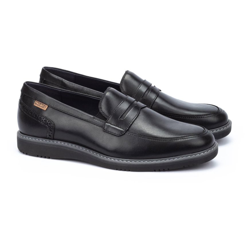 Men's Pikolinos AVILA Moccasins Black | NZ NA28905